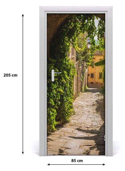 Fototapeta samolepiace na dvere talianskej uličky 85x205 cm