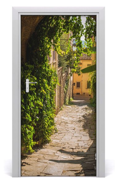 Fototapeta samolepiace na dvere talianskej uličky 95x205 cm