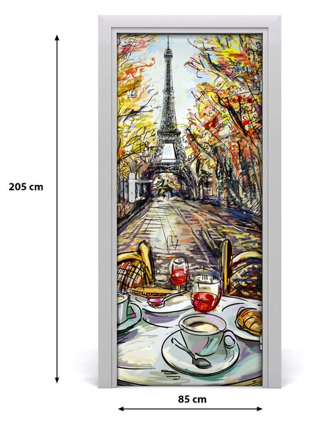 Fototapeta samolepiace na dvere raňajky 85x205 cm