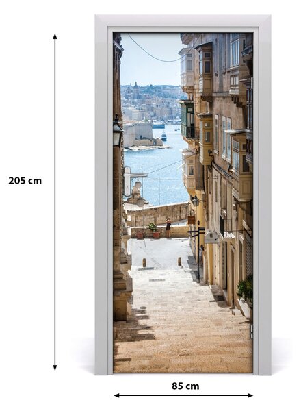 Fototapeta samolepiace dvere Malta uličky 85x205 cm