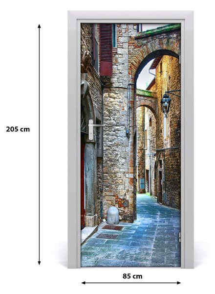 Fototapeta samolepiace na dvere talianskej uličky 85x205 cm