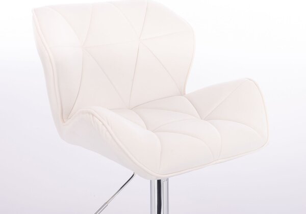 LuxuryForm DESIGN Stolička MILANO VELUR na striebornej podstave s kolieskami - biela