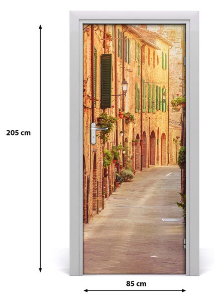 Fototapeta samolepiace na dvere talianskej uličky 85x205 cm
