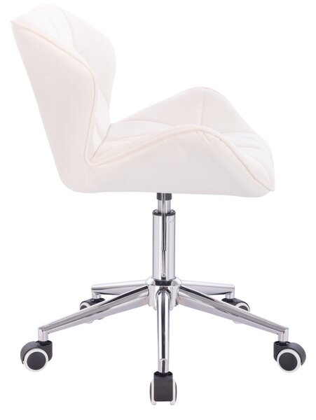 LuxuryForm DESIGN Stolička MILANO VELUR na striebornej podstave s kolieskami - biela