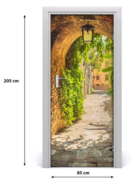 Fototapeta samolepiace na dvere talianskej uličky 85x205 cm
