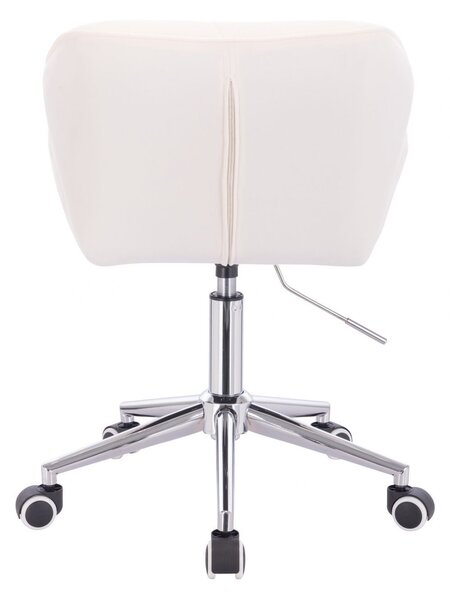 LuxuryForm DESIGN Stolička MILANO VELUR na striebornej podstave s kolieskami - biela