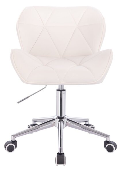 LuxuryForm DESIGN Stolička MILANO VELUR na striebornej podstave s kolieskami - biela