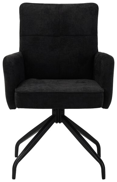STOLIČKA S PODRÚČKAMI, železo, mikrovlákno, čierna Carryhome - Stoličky, Online Only