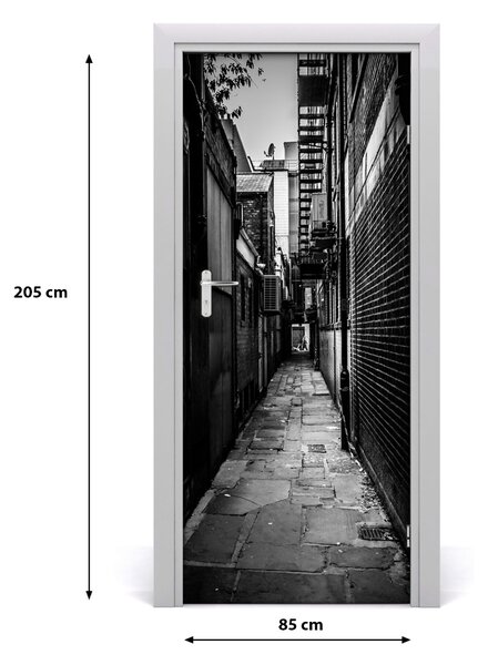 Fototapeta samolepiace na dvere mestské uličky 85x205 cm