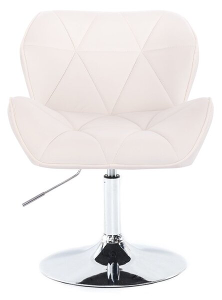LuxuryForm DESIGN Stolička MILANO VELUR na striebornom tanieri - biela