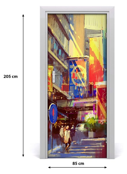 Fototapeta samolepiace na dvere farebné mesto 85x205 cm