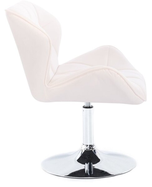 LuxuryForm DESIGN Stolička MILANO VELUR na striebornom tanieri - biela