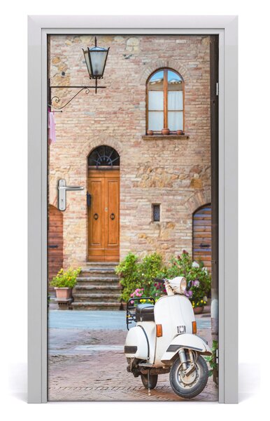 Fototapeta samolepiace na dvere talianskej uličky 95x205 cm
