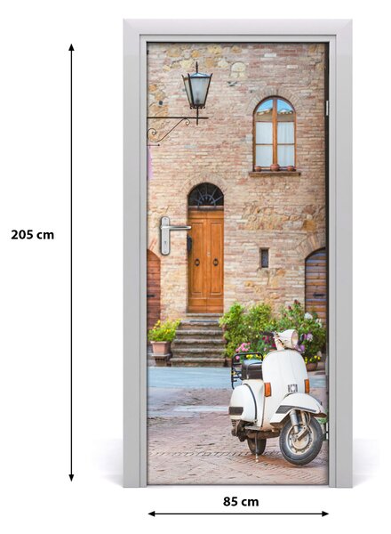 Fototapeta samolepiace na dvere talianskej uličky 85x205 cm