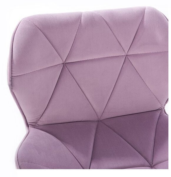 LuxuryForm DESIGN Stolička MILANO VELUR na striebornom tanieri - levanduľa