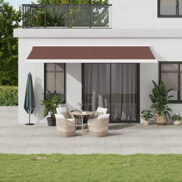 Maison Exclusive – Manuálna markíza, 5 x 3 m, hnedá, 100% polyester