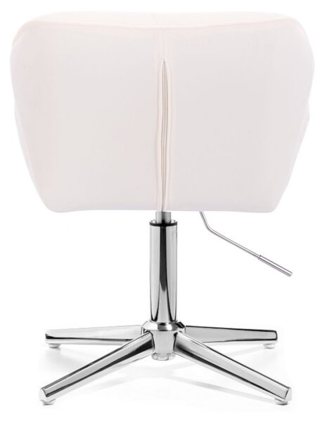 LuxuryForm DESIGN Stolička MILANO VELUR na striebornom kríži - biela