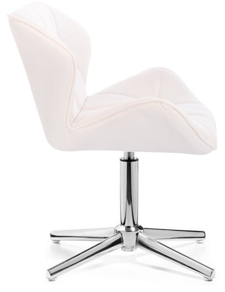 LuxuryForm DESIGN Stolička MILANO VELUR na striebornom kríži - biela
