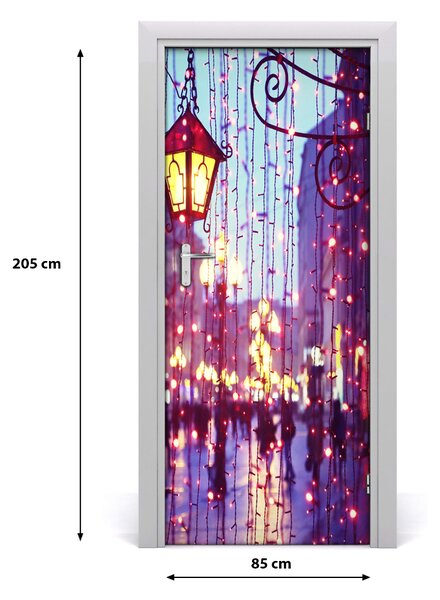 Fototapeta samolepiace dvere svetlo město 85x205 cm