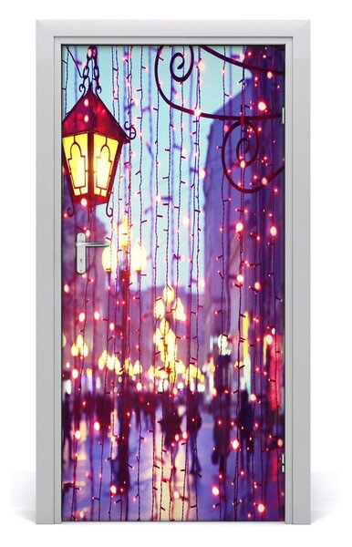 Fototapeta samolepiace dvere svetlo město 95x205 cm