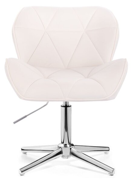 LuxuryForm DESIGN Stolička MILANO VELUR na striebornom kríži - biela