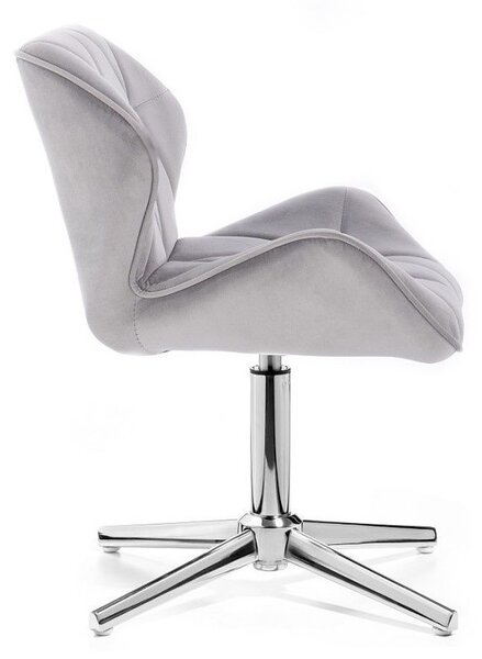 LuxuryForm DESIGN Stolička MILANO VELUR na striebornom kríži - svetlo šedá