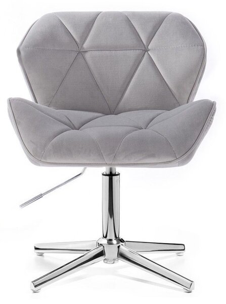 LuxuryForm DESIGN Stolička MILANO VELUR na striebornom kríži - svetlo šedá