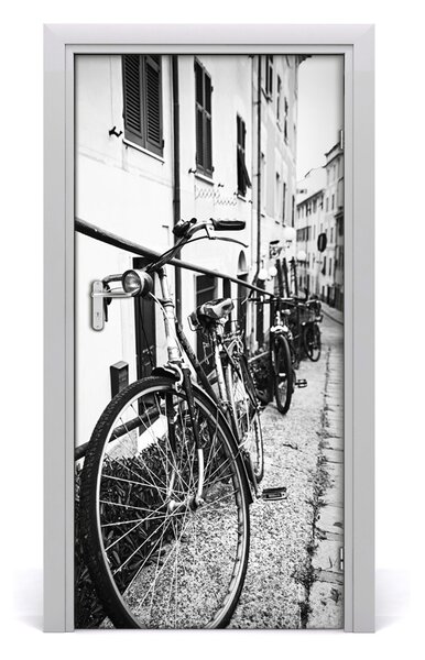 Fototapeta samolepiace na dvere mestské bicykle 95x205 cm