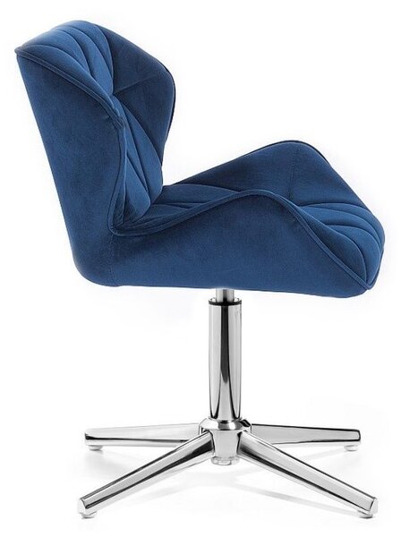 LuxuryForm DESIGN Stolička MILANO VELUR na striebornom kríži - modrá