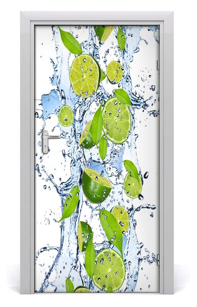 Fototapeta na dvere samolepiace limetka a voda 95x205 cm