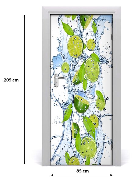 Fototapeta na dvere samolepiace limetka a voda 85x205 cm