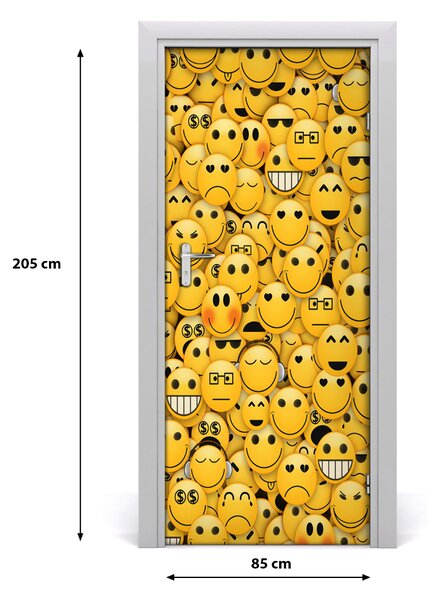 Fototapeta samolepiace na dvere emotikony 85x205 cm