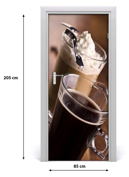 Fototapeta na dvere samolepiace káva Frappe 85x205 cm