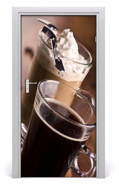 Fototapeta na dvere samolepiace káva Frappe 95x205 cm