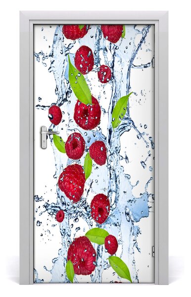 Fototapeta na dvere do domu samolepiace maliny 95x205 cm