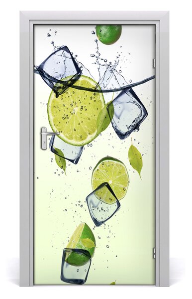 Fototapeta na dvere samolepiace limetky a ľad 95x205 cm