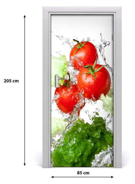 Fototapeta na dvere samolepiace paradajky a kapusta 85x205 cm