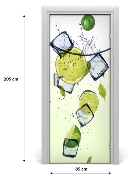 Fototapeta na dvere samolepiace limetky a ľad 85x205 cm