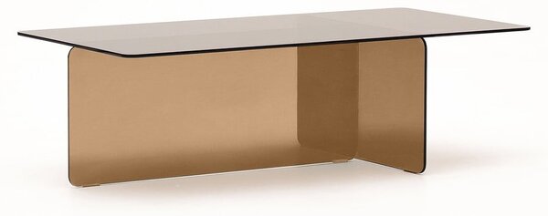 Hnedý sklenený konferenčný stolík 60x120 cm Zaren – Kave Home