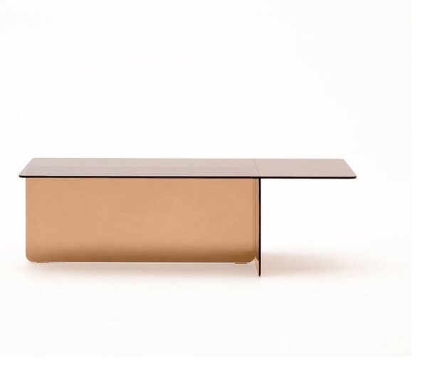 Hnedý sklenený konferenčný stolík 60x120 cm Zaren – Kave Home