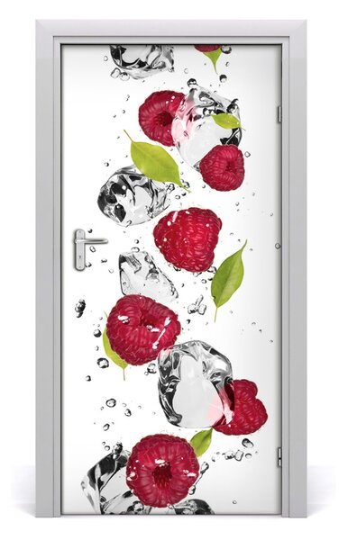 Fototapeta na dvere samolepiace maliny a voda 95x205 cm