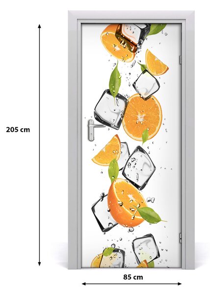 Fototapeta na dvere samolepiace pomaranča a ľad 85x205 cm