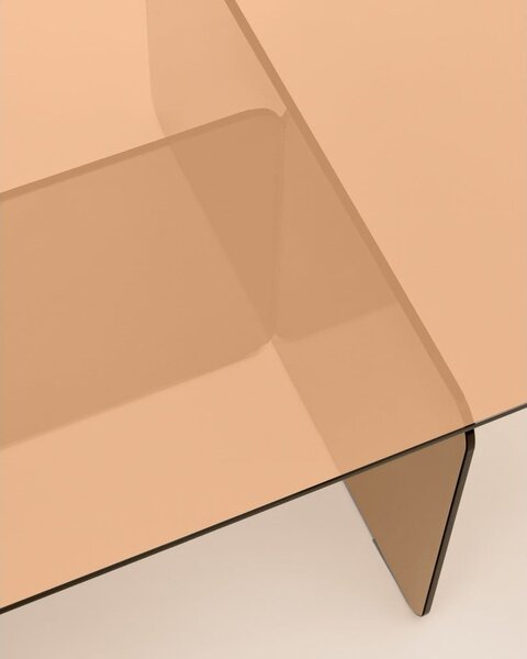 Hnedý sklenený konferenčný stolík 60x120 cm Zaren – Kave Home