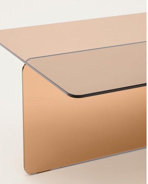 Hnedý sklenený konferenčný stolík 60x120 cm Zaren – Kave Home