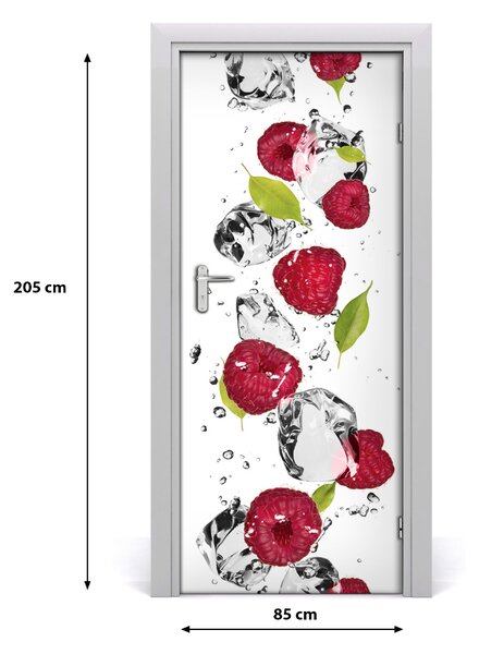 Fototapeta na dvere samolepiace maliny a voda 85x205 cm