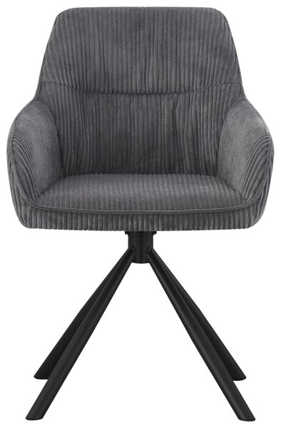 STOLIČKA S PODRÚČKAMI, železo, kord, čierna, tmavosivá Carryhome - Stoličky, Online Only