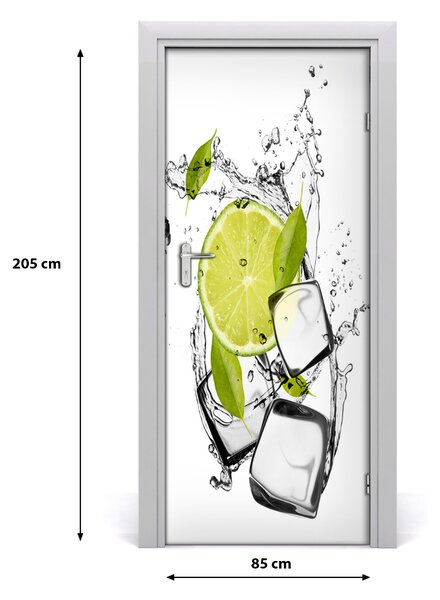 Fototapeta na dvere samolepiace limetka a ľad 85x205 cm
