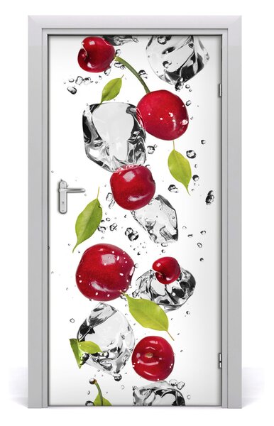 Fototapeta na dvere samolepiace višne a voda 95x205 cm