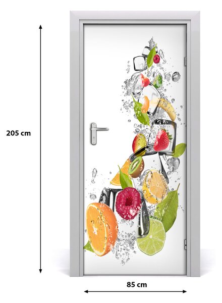 Fototapeta na dvere samolepiace ovocie a ľad 85x205 cm
