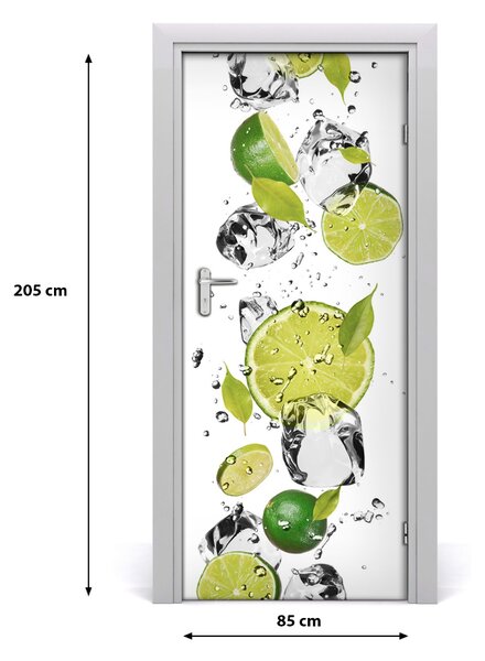 Fototapeta na dvere samolepiace limetka a voda 85x205 cm